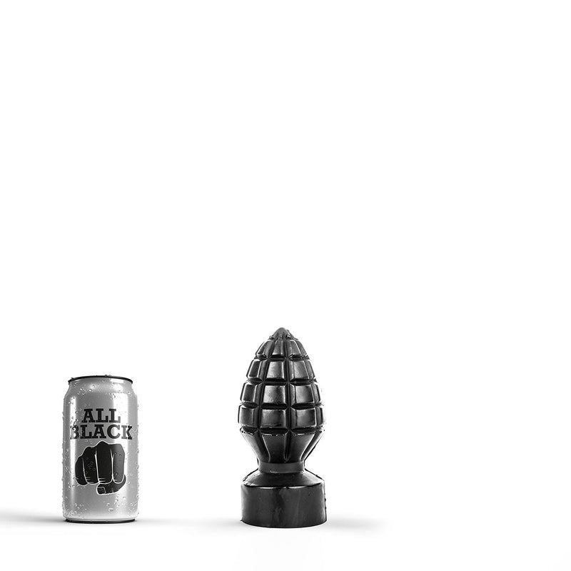 All Black - Granaat Buttplug - 15 x 6 cm - Zwart