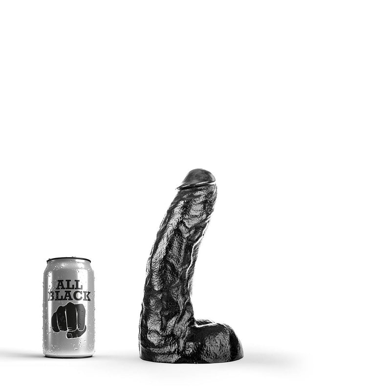 All Black - Klassieke Dildo - 25,5 x 4,1 cm - Zwart