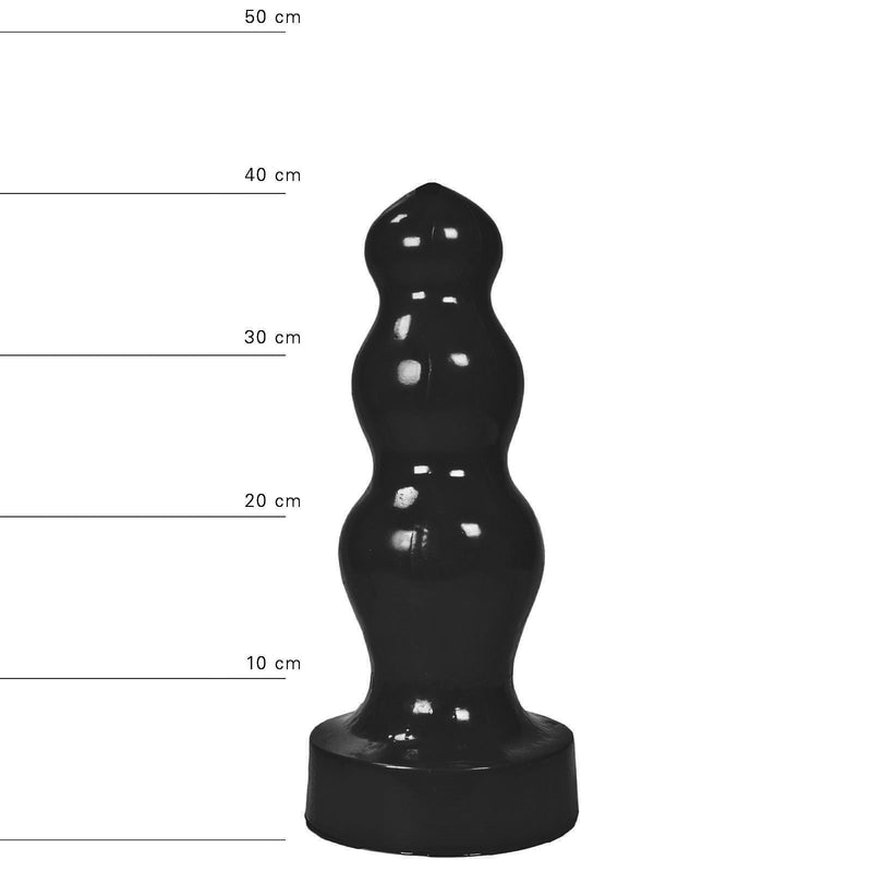 All Black - XXL Buttplug Met bolletjes 38 x 11.5 cm - Zwart