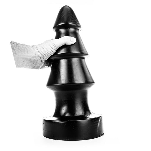 All Black - XXL Buttplug Met Ribbels - 40 cm - Zwart