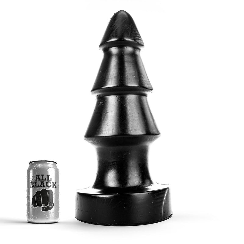All Black - XXL Buttplug Met Ribbels - 40 cm - Zwart