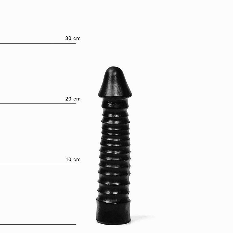All Black - Anaal Dildo Met Ribbels - 26 x 5 cm - Zwart