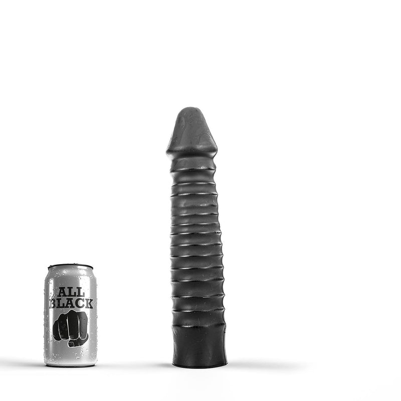 All Black - Anaal Dildo Met Ribbels - 26 x 5 cm - Zwart