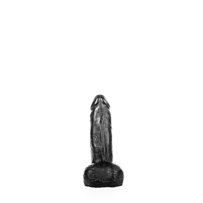 All Black - Dildo Met Balzak - 20 x 4,5 cm - Zwart