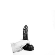 All Black - Dildo Met Balzak - 20 x 4,5 cm - Zwart