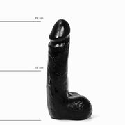 All Black - Dildo Met Balzak - 20 x 4,5 cm - Zwart