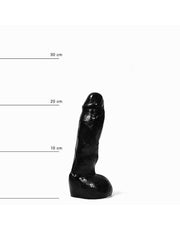 All Black - Dildo Met Balzak - 22 x 5 cm - Zwart