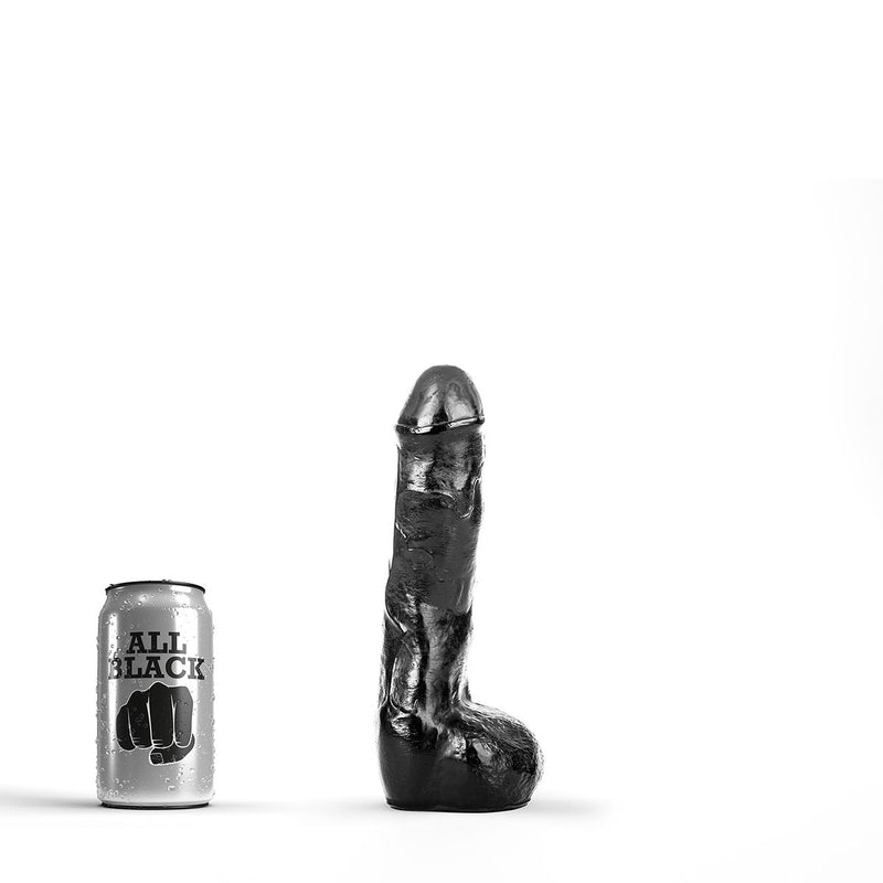 All Black - Dildo Met Balzak - 22 x 5 cm - Zwart