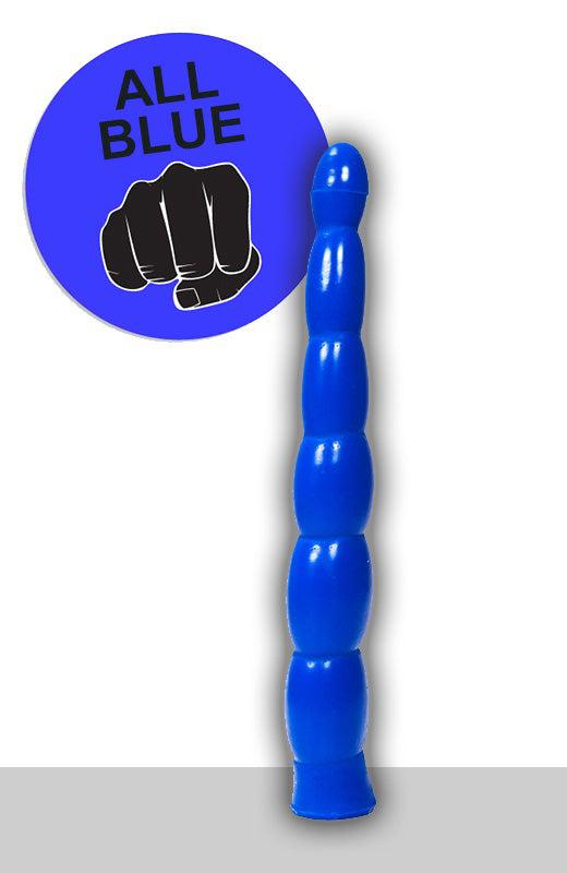 All Blue – Geribbelde Anale Dildo – 32 cm – Blauw