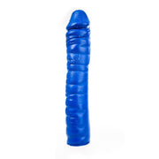 All Blue - Geribbelde Dildo - 38 x 8,5 cm - Blauw