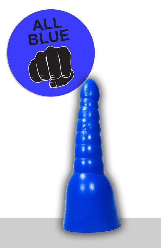 All Blue - Geribbelde Anaal Dildo - 34 x 11 cm - Blauw