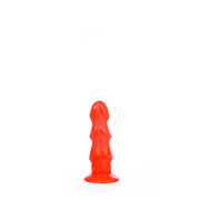 All Red - Anaal Dildo Met 3 Dikke Ribbels - 17 x 5 cm - Rood