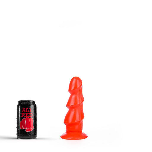All Red - Anaal Dildo Met 3 Dikke Ribbels - 17 x 5 cm - Rood