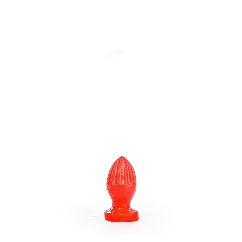 All Red - Buttplug Met Groeven - 12 x 5 cm - Rood