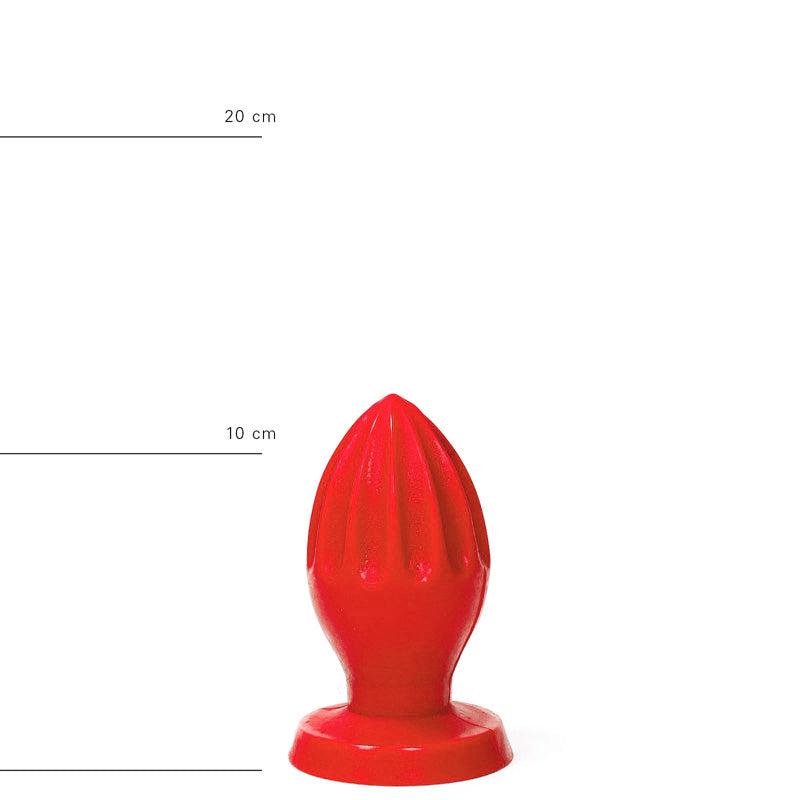 All Red - Buttplug Met Groeven - 12 x 5 cm - Rood
