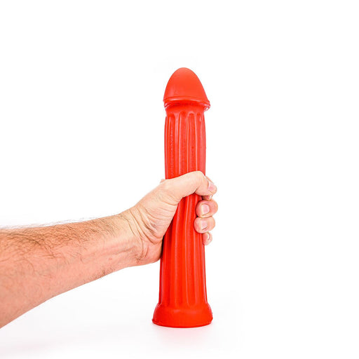 All Red - XXL Dildo Met Ribbels - 31 x 5,5 cm - Rood