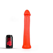 All Red - XXL Dildo Met Ribbels - 31 x 5,5 cm - Rood