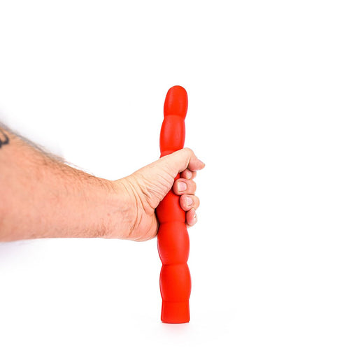 All Red – Geribbelde Anale Dildo – 32 cm – Rood