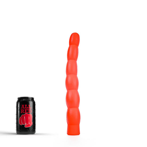 All Red – Geribbelde Anale Dildo – 32 cm – Rood