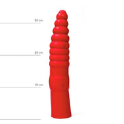 All Red – Geribbelde Anale Dildo – 33 cm – Rood