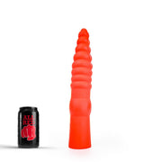 All Red – Geribbelde Anale Dildo – 33 cm – Rood