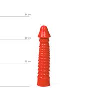All Red - Anaal Dildo Met Ribbels - 26 x 5 cm - Rood
