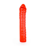 All Red - Geribbelde Dildo - 38 x 8,5 cm - Rood
