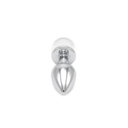 Kiotos - Aluminium Buttplug Met Glinsterende Ronde Siersteen - Transparant