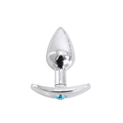 Kiotos - Aluminium buttplug Met Handvat En Sierkristal - Lichtblauw