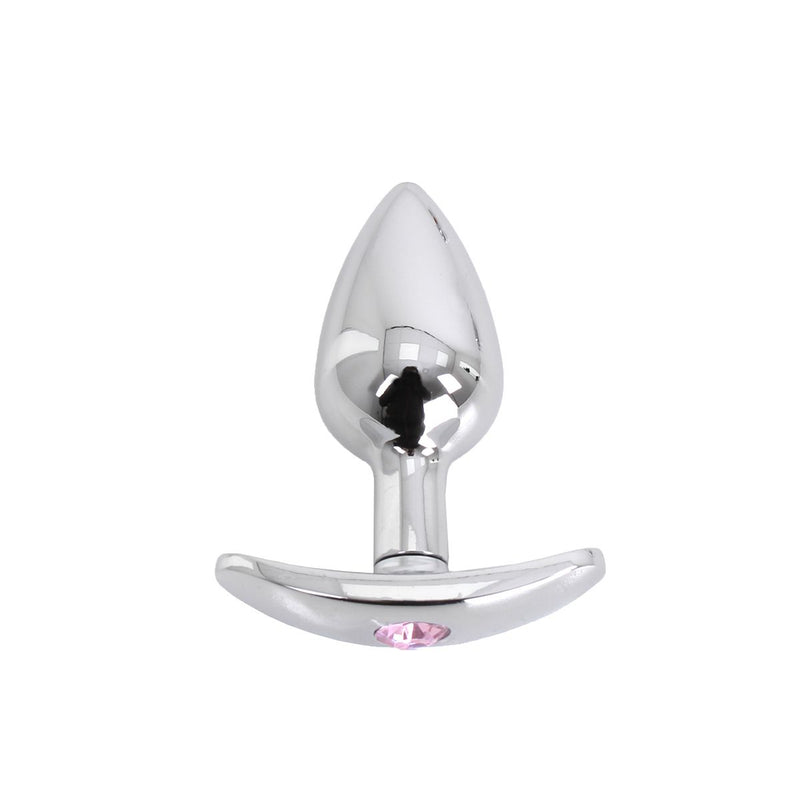 Kiotos - Aluminium buttplug Met Handvat En Sierkristal - Roze