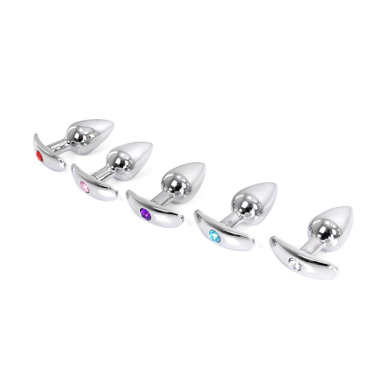 Kiotos - Aluminium buttplug Met Handvat En Sierkristal - Roze