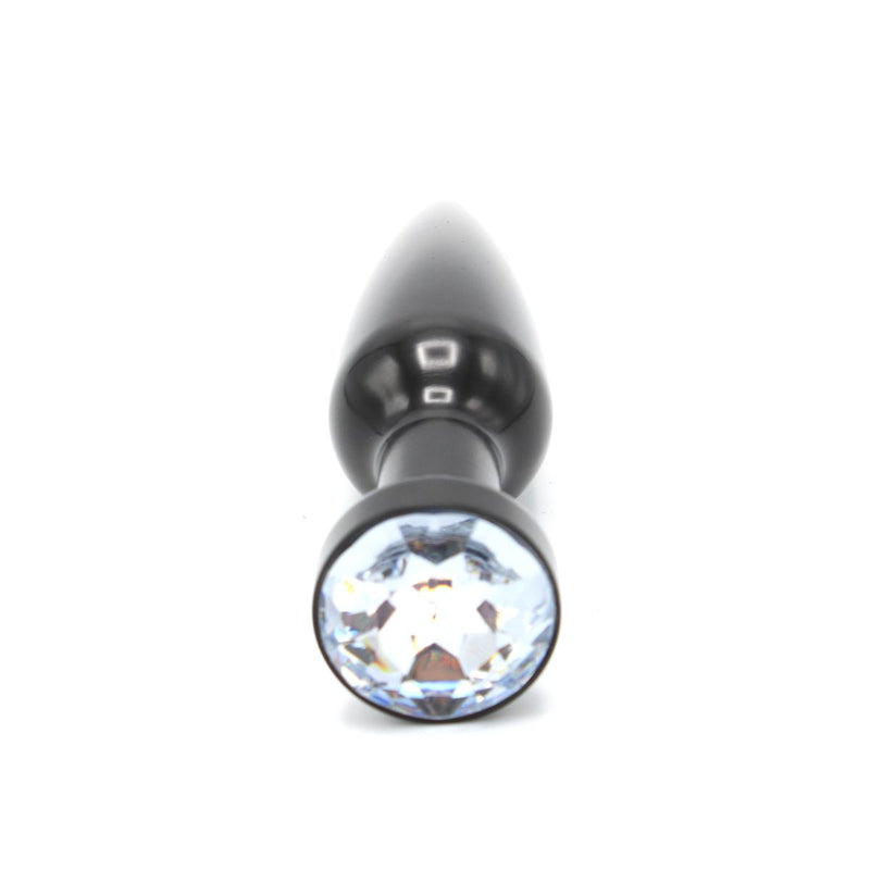 Kiotos - Aluminum Buttplug Met Kristal - Zwart