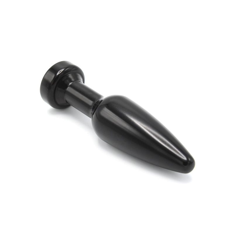 Kiotos - Aluminum Buttplug Met Kristal - Zwart