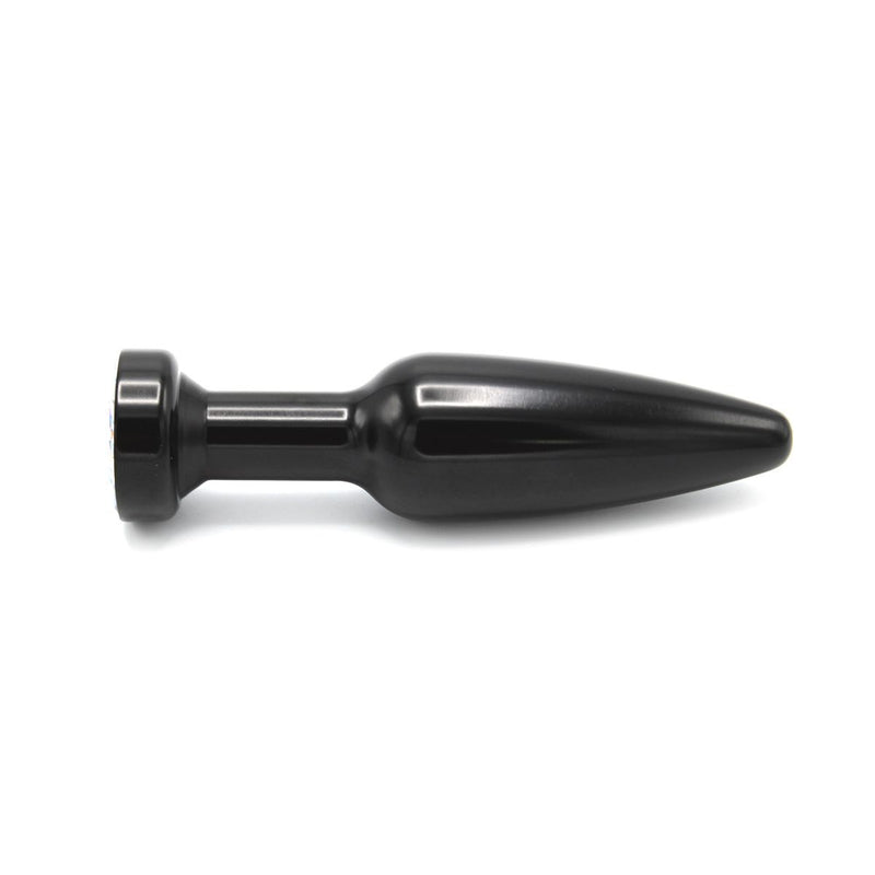 Kiotos - Aluminum Buttplug Met Kristal - Zwart