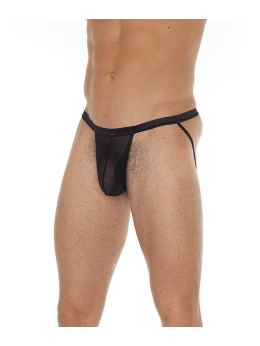 Amorable - Transparante Jockstrap Herenstring - Zwart