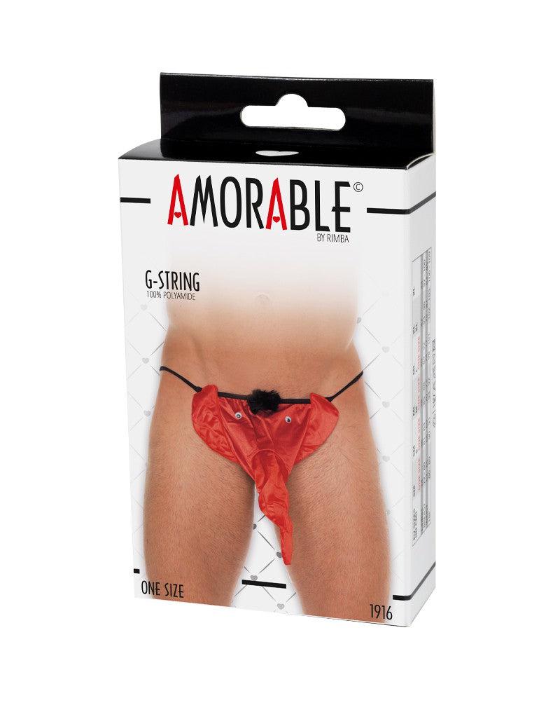 Amorable - Erotische String - Funny Heren Slip Met Olifantenkop - Rood - One Size