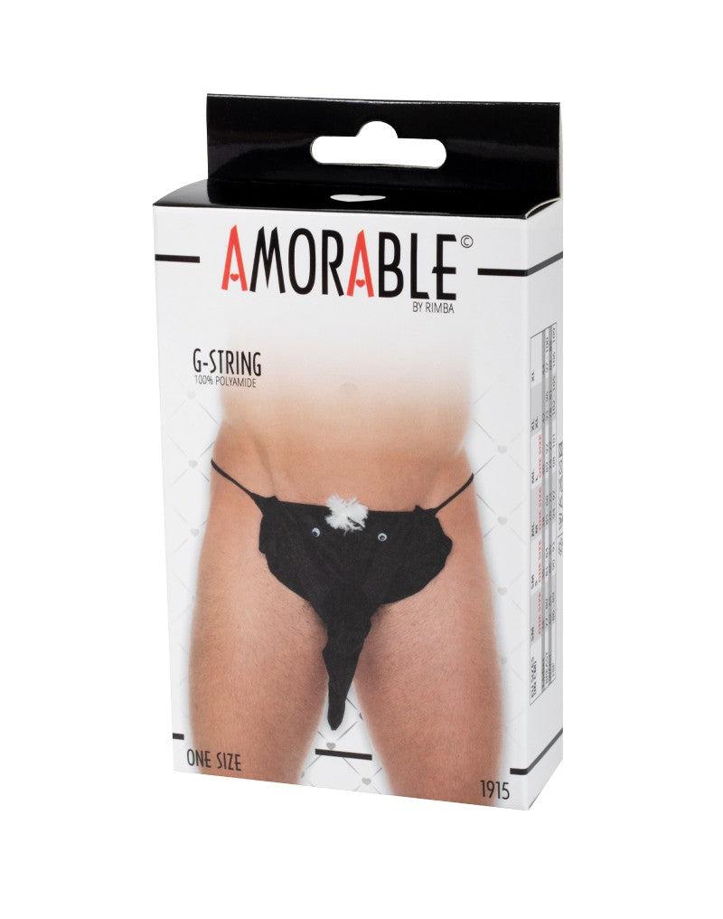 Amorable - Grappige Sexy Herenstring Met Olifantenslurf- Zwart - One Size