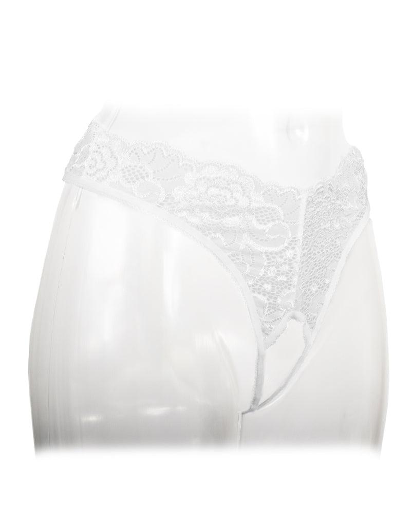 Amorable - Kanten Slipje Met Open Kruis - Wit - One Size