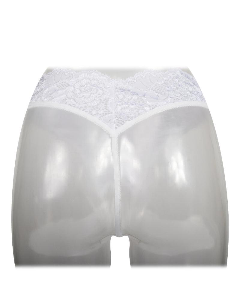 Amorable - Kanten Slipje Met Open Kruis - Wit - One Size