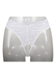 Amorable - Kanten Slipje Met Open Kruis - Wit - One Size