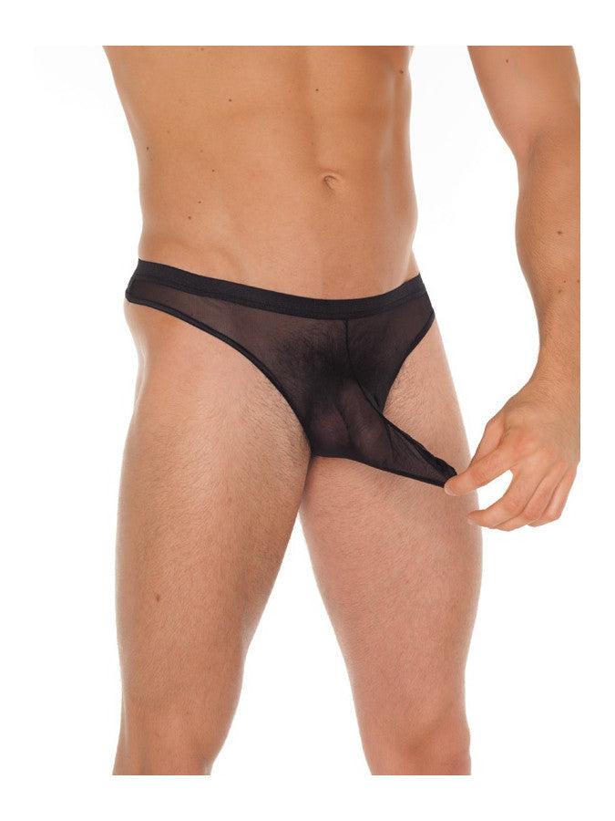 Amorable - Transparante Heren Slip Met Penis Slurf - Zwart - One Size - Polyamide