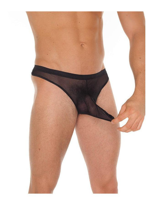 Amorable - Transparante Heren Slip Met Penis Slurf - Zwart - One Size - Polyamide