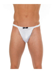 Amorable - Witte Herenstring met Zwart Vlinderstrikje - Butler Look - One Size