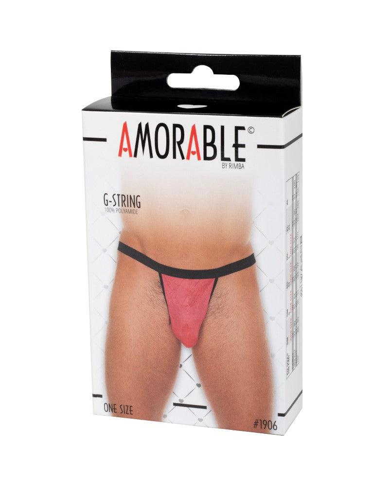 Amorable - Zwart/ Rode Herenstring - One Size