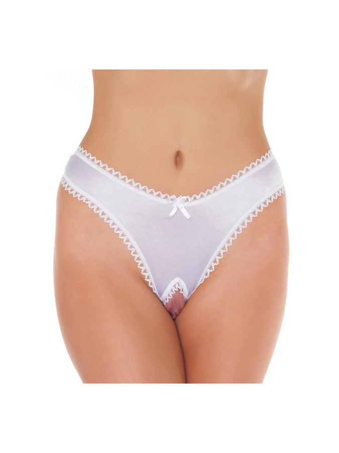 Amorable - Sexy Slipje Met Open Kruis - Wit - One Size