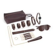Kiotos - BDSM Fancy 9 Item Kit - Luxe Draagtas met 9 Verschillende BDSM Artikelen - Bruin