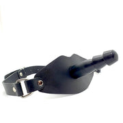Black Label - Ball Gag met Vac U Lock Aansluiting en Lederen Strap - Zwart