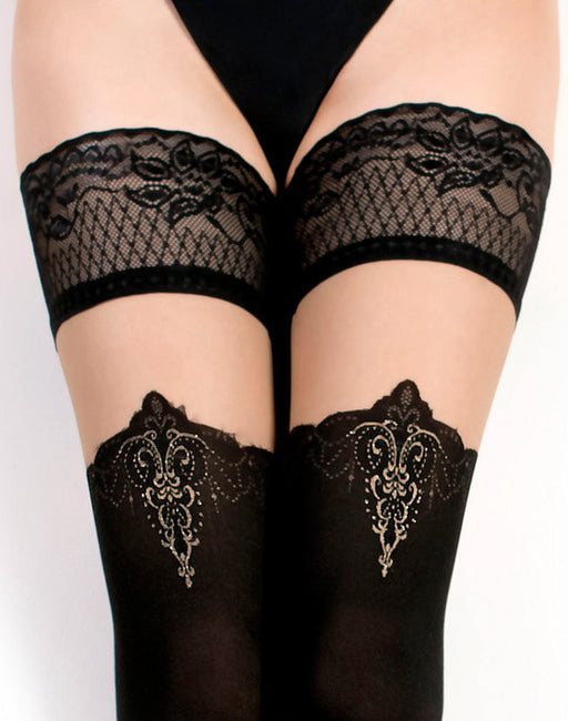 Ballerina Fantasy Hold-up Kousen Elegant Baroque - 50/20 Denier - Zwart