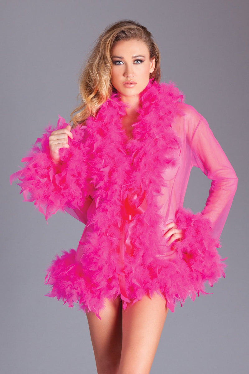 Be Wicked - Lux - Robe met Veren - Hot Pink - One Size