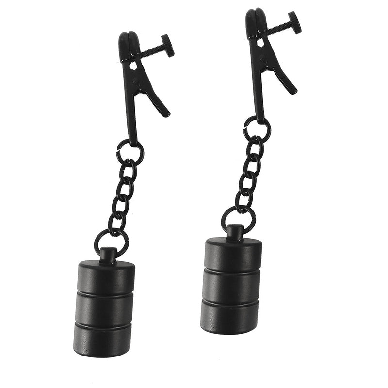 Black Label - Alligator Tepelklemmen met Gewichten - Zwart